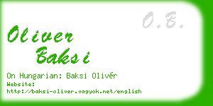 oliver baksi business card