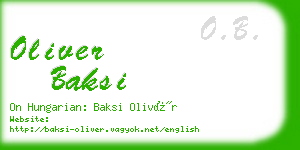 oliver baksi business card